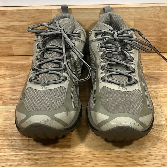 Merrell 8 Siren Edge Womens Aluminum Boulder Gray Vibram Bottoms Hiking Sneakers - Picture 2 of 15